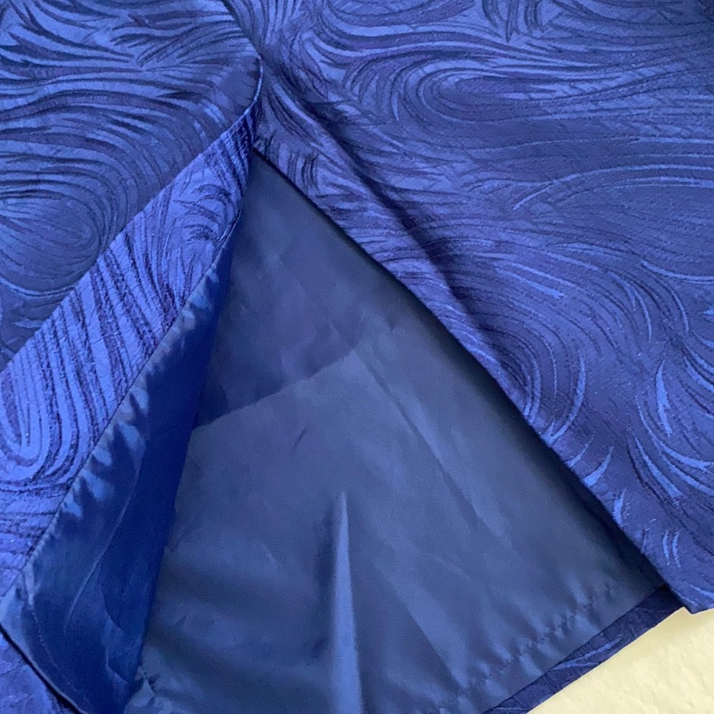 {VTG} John Meyer of Norwich | Metallic Jacquard Jacket Skirt Set Royal Blue (8) - Picture 16 of 16